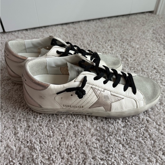 Golden Goose Women’s Cream and Silver Sneakers size 38 - Picture 1 of 5